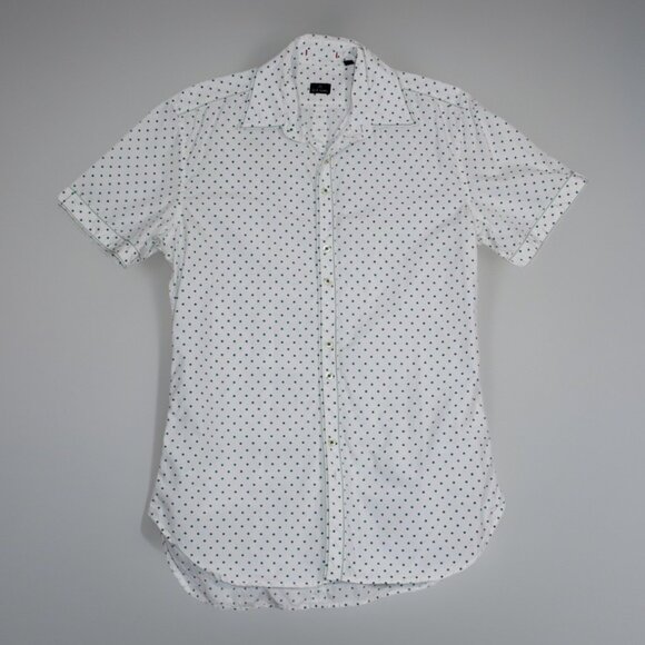 PS Paul Smith Green Polka Dot Short Sleeve Button-Up Shirt Mens Small - Picture 1 of 7